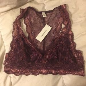 Burgandy lace bralette